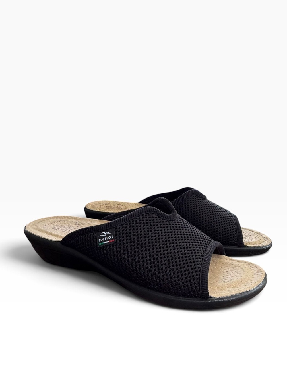 Fly Flot Elastic Mesh Open Toe Slides Sandals Made in Italy Women’s Size 9 NEW